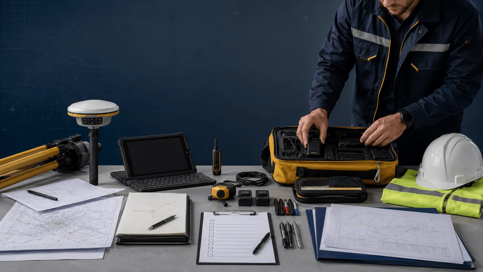 Kit básico del topógrafo moderno: herramientas, plantillas y recursos de trabajo en campo